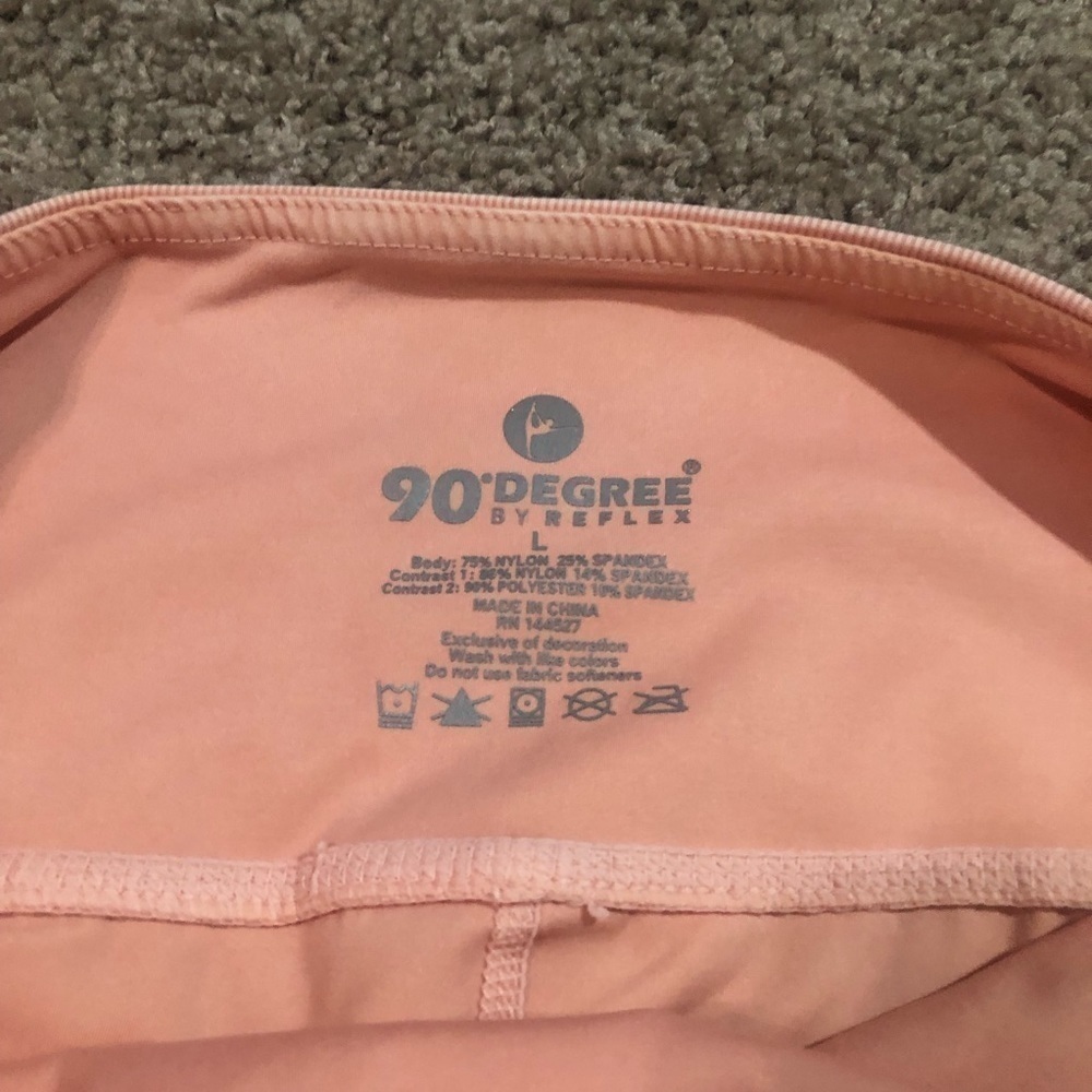 90 DEGREE BY REFLEX Stone Wash High Rise Leggings Putty Pink Wash Size Large - Picture 6 of 12